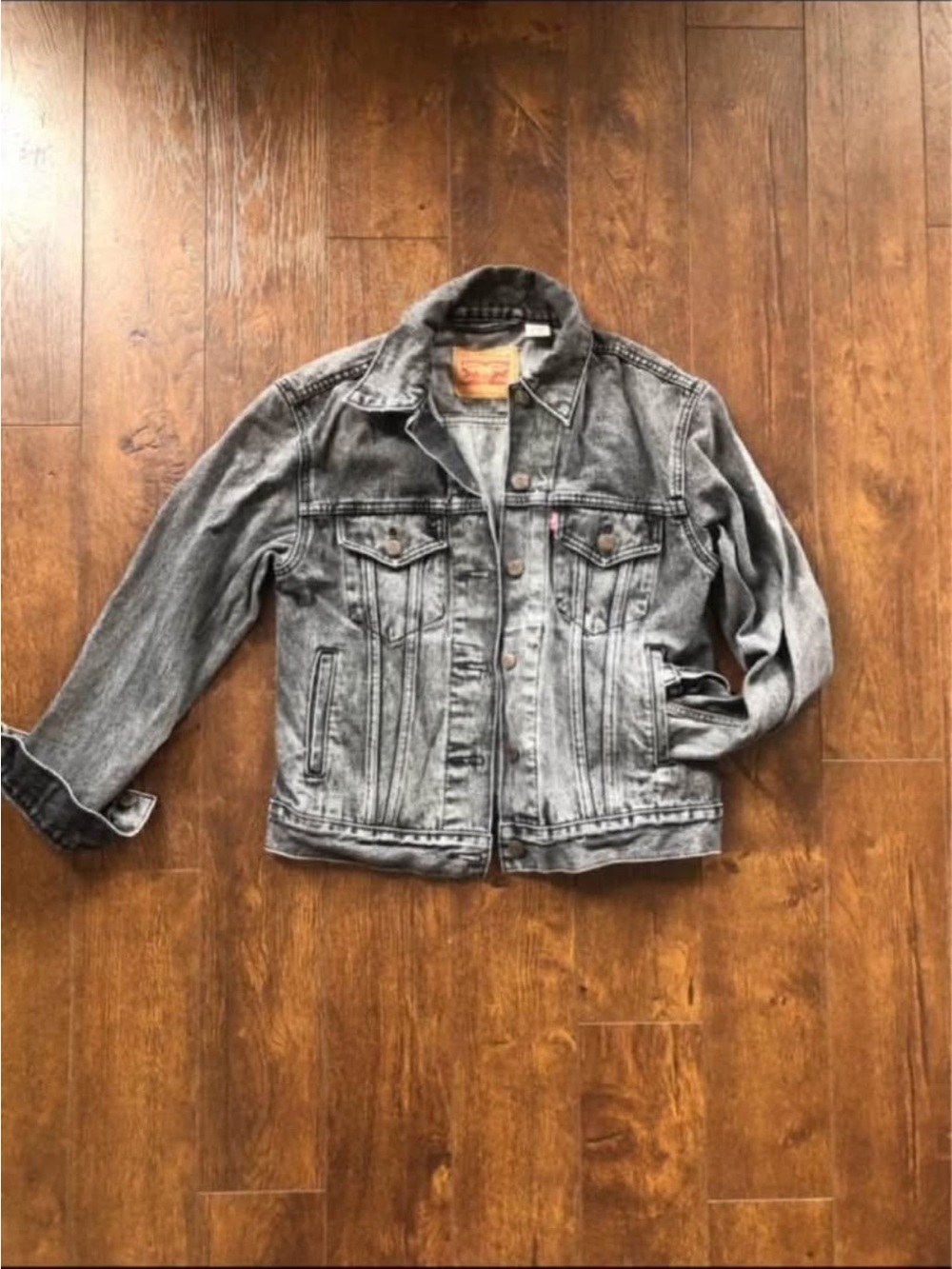 Vintage Levi’s Cotton Faded Black Denim Jean Jacket. XS